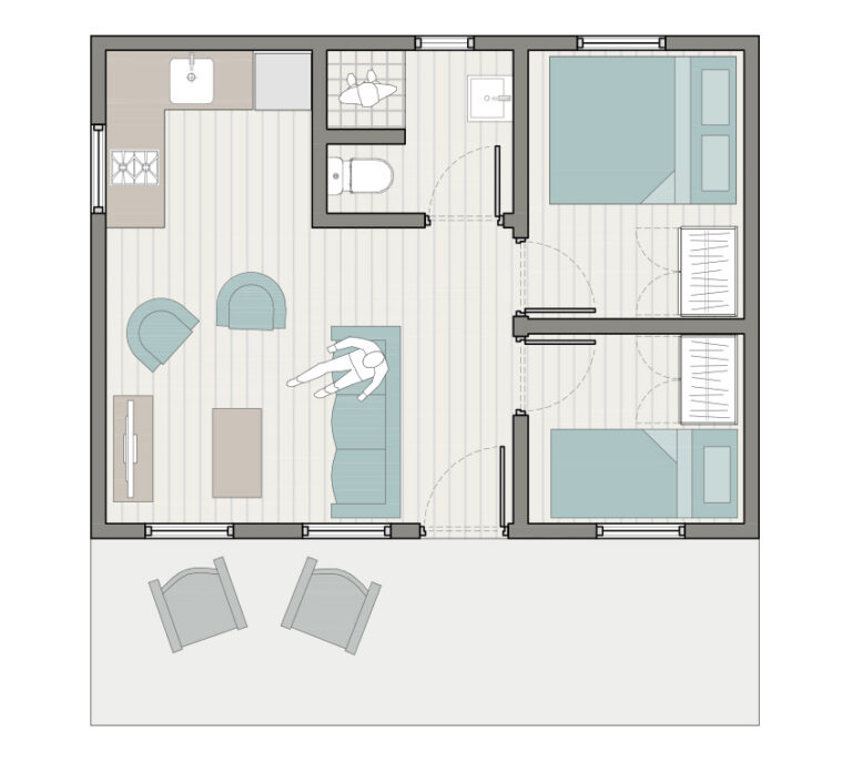 The SHACK 2 Bed Small Top View