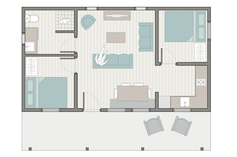 The SHACK 2 Bed Large Top View