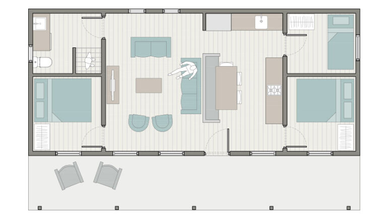 The SHACK 3 Bed Top View